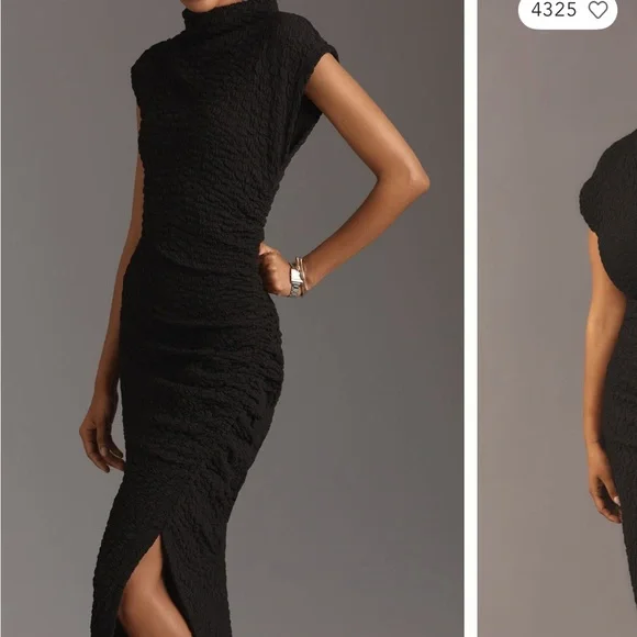 Anthropologie Black Midi Dress - Picture 1 of 4